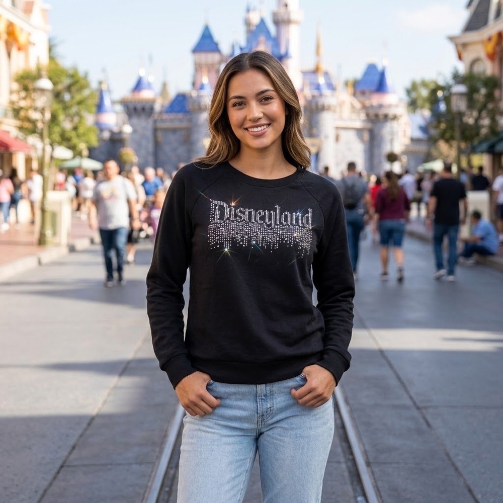Disneyland Black Bling Sweatshirt, Small